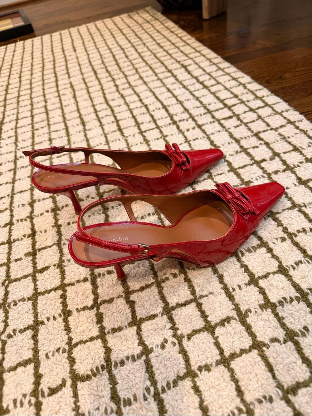 Reformation Red Noreen Slingback Pump heels